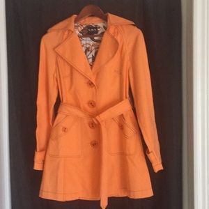 🔥Orange trench coat petite sizing